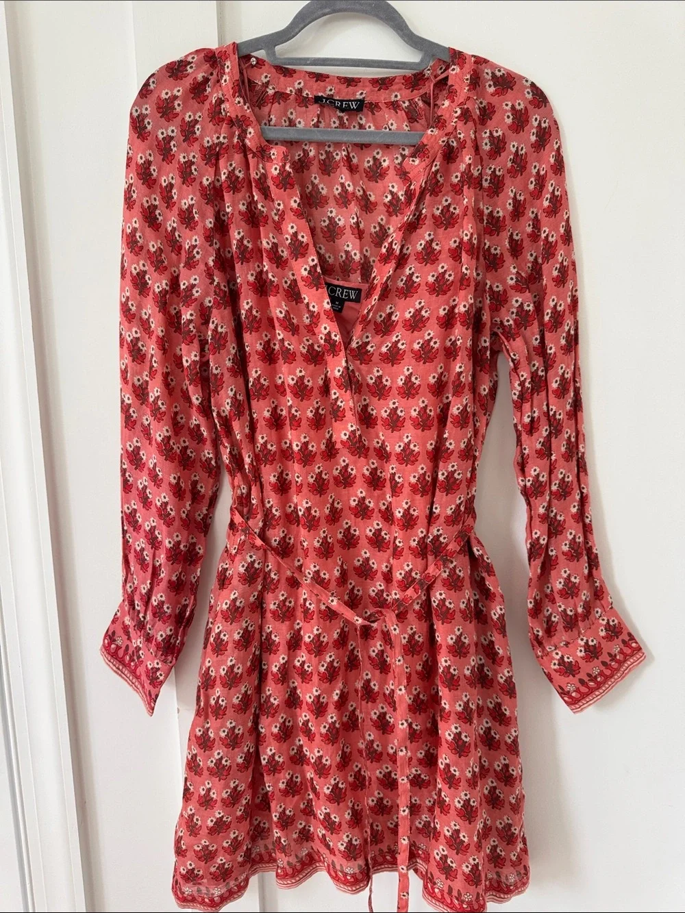 NEW J Crew Cabana mini dress in block-print ramie Size M